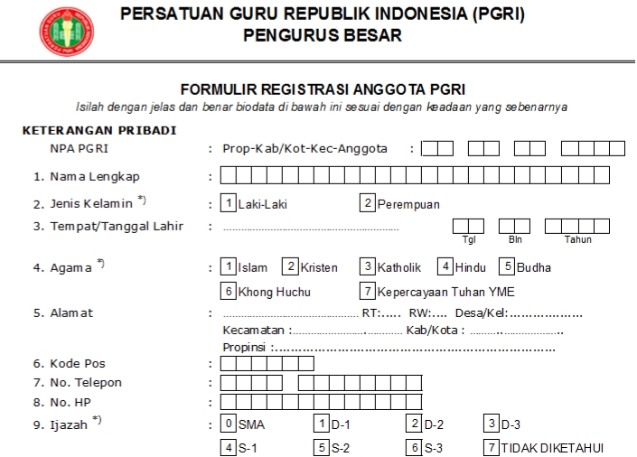 Pendaftaran PGRI Kab. Ponorogo - Persatuan Guru Republik Indonesia Cabang Kab. Ponorogo